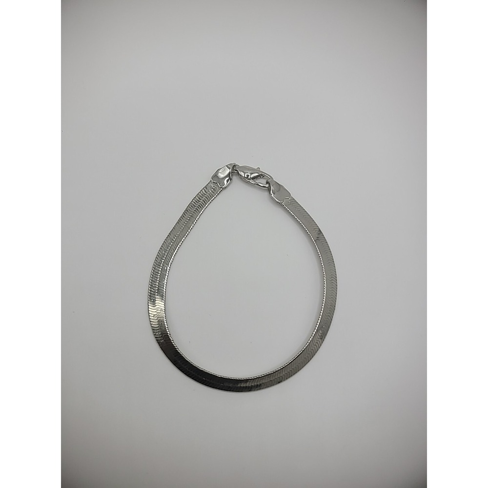 Vintage Silver Tone Bracelet Smooth Link Jewelry Costume